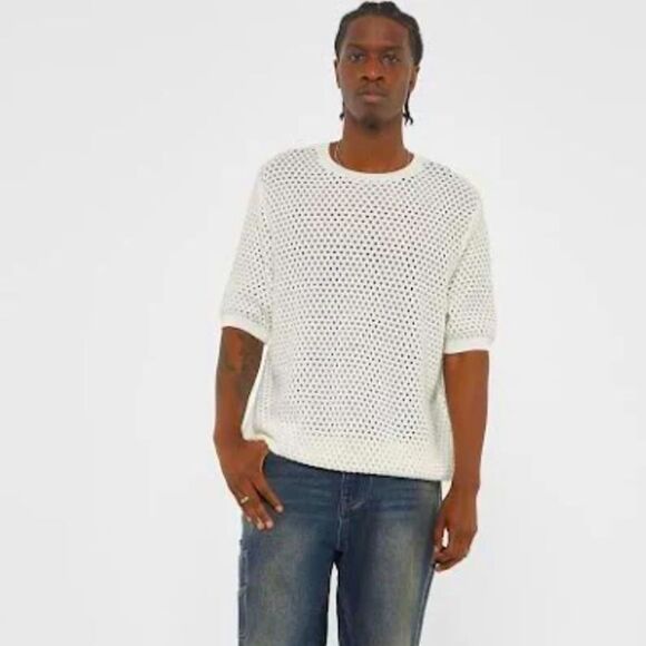 BNWT Urban Outfitters - Guess Originals - Men’s Short Sleeve Crochet Sweater - Picture 3 of 9